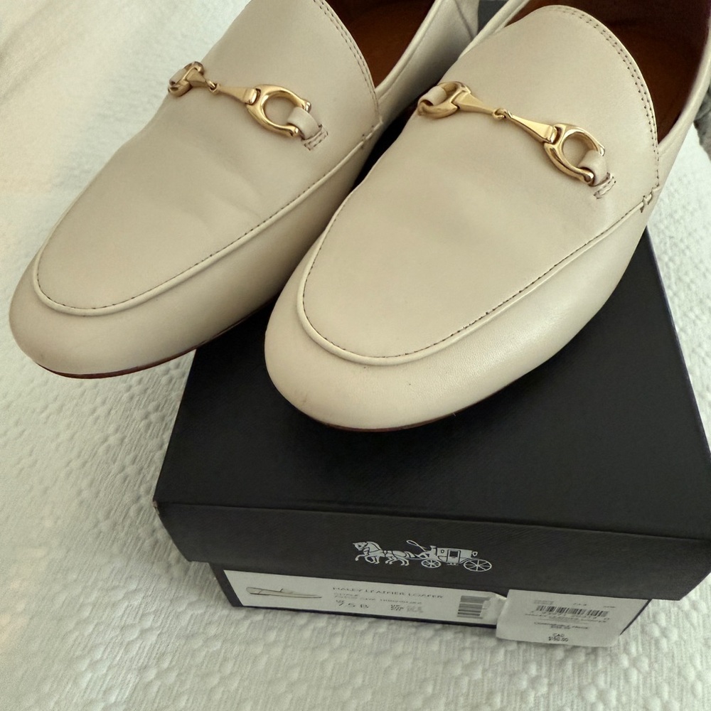Coach Cream Loafers with Gold Accent - Picture 6 of 6